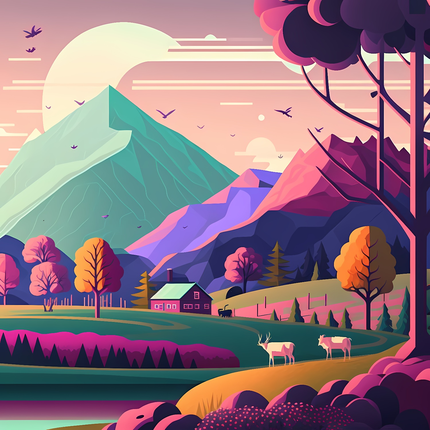 Case Study LP #3_Spirit Rock_colorful-illustration-mountain-landscape